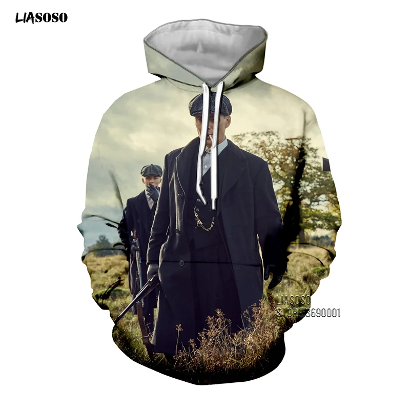 LIASOSO 3D принт для женщин и мужчин Peaky Blinders толстовки с капюшоном Повседневная Верхняя одежда уличная X2658