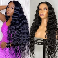 Transparent Lace Front Human Hair Wigs Loose Deep Wave Lace Frontal Wig Wet And Wavy Curly Closure Wig Human Hair Wigs For Women