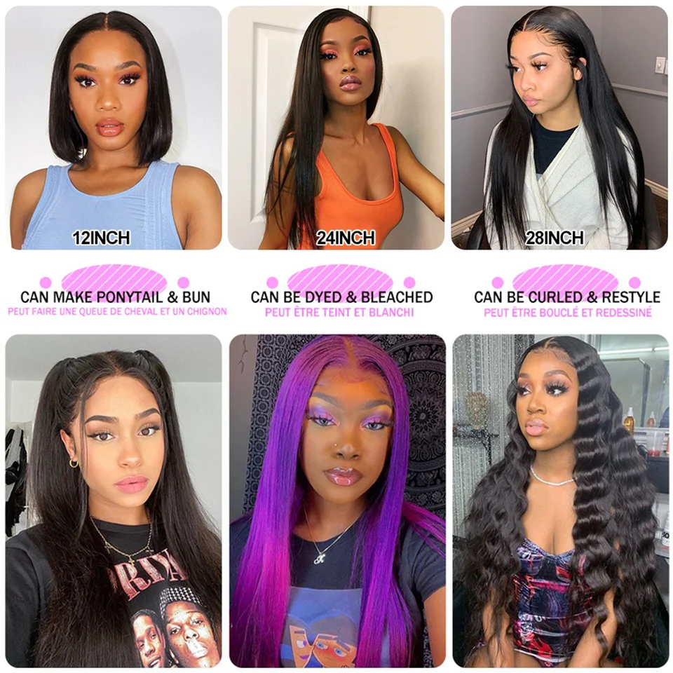 

Straight Closure Wig Transparent Lace 5x5 Closure Wig Straight Brazilian 30 Inch Wig 13x4 Lace Front Wig Human Hair Pre Plucked