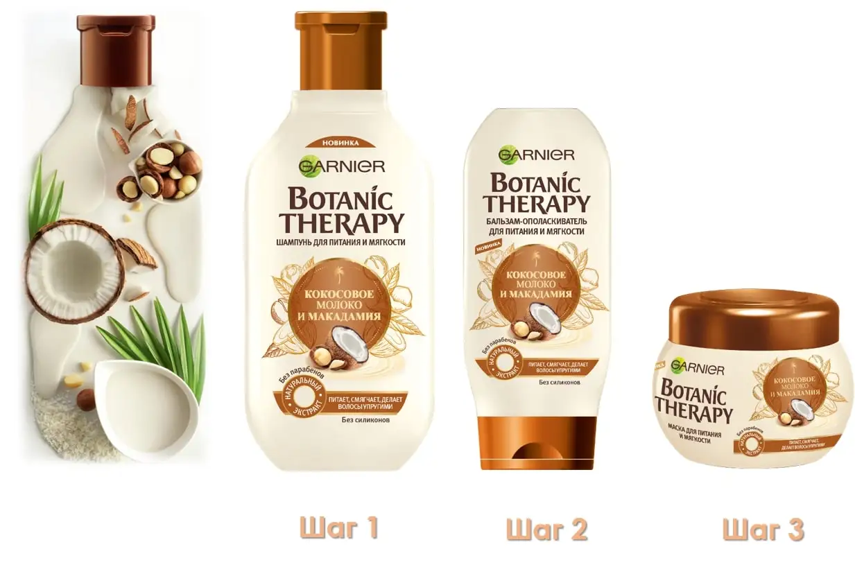 Garnier Питательный Шампунь для волос &quotBotanic Therapy. Кокосовое молоко и Макадамия&quot