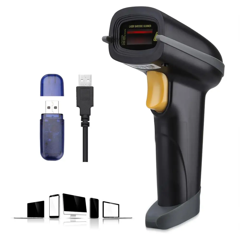 1D CCD barcode scaner OEM ODM 2.4GHZ wireless&wired Commercial scanning gun bluetooth handheld barcode reader with memory