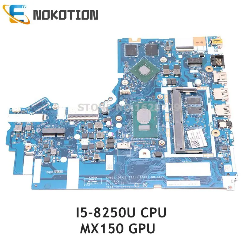 

NOKOTION 5B20P99212 для Lenovo Ideapad 330-15ikb 330-15IKBR, материнская плата для ПК EG721 NM-B452 15,6 дюйма, ФПУ MX150