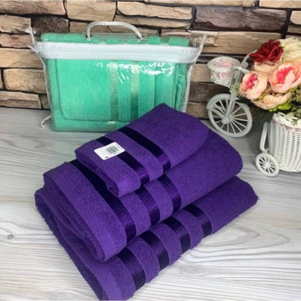 Set of towels 3 PCs. Bath towel kitchen terry set cotton 100% Towel Large bath Kitchen Terry Microfiber for microfiber | Дом и сад