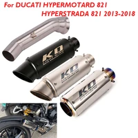 motorcycle exhaust system muffler escape silencer connector link tube middle pipe for ducati hyperstrada 821 hypermotard 821