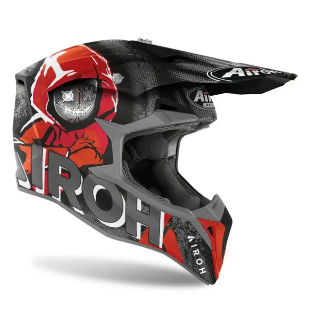 Кроссовый мотошлем Airoh Wraap Alien красно-матовый |