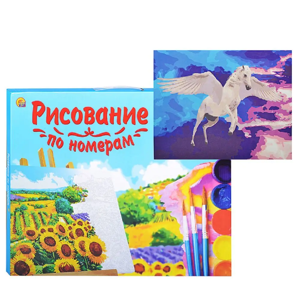 Canvas painting 30 х40см by numbers. Pegasus in the sky Box (х-8628) | Дом и сад
