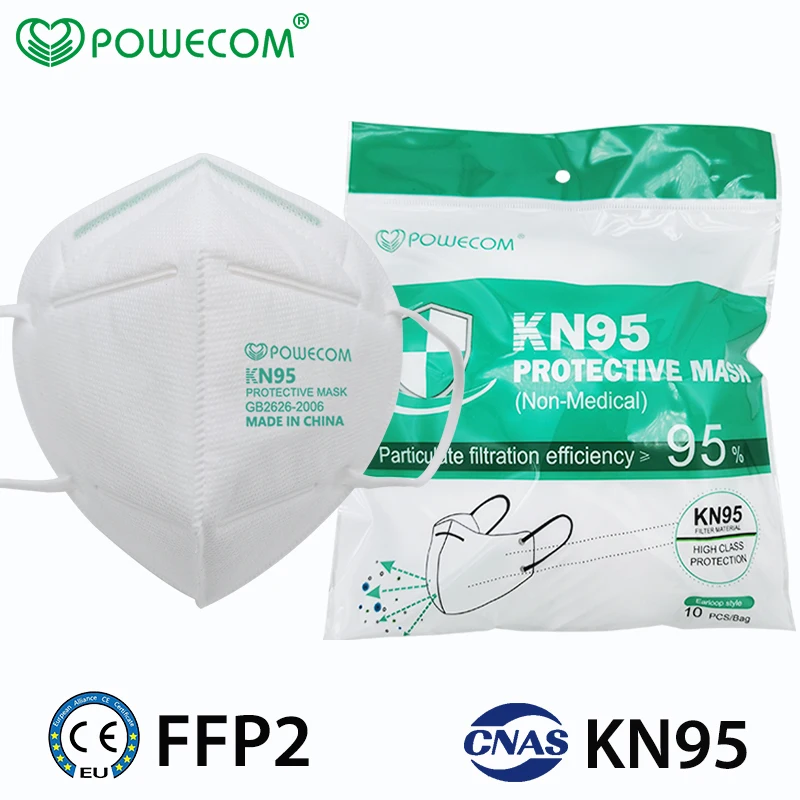 10-50PCS POWECOM Mask KN95 Mouth Face Masks 95% Filtering Effection CE Certification Reusable Dustproof Cover | Красота и здоровье