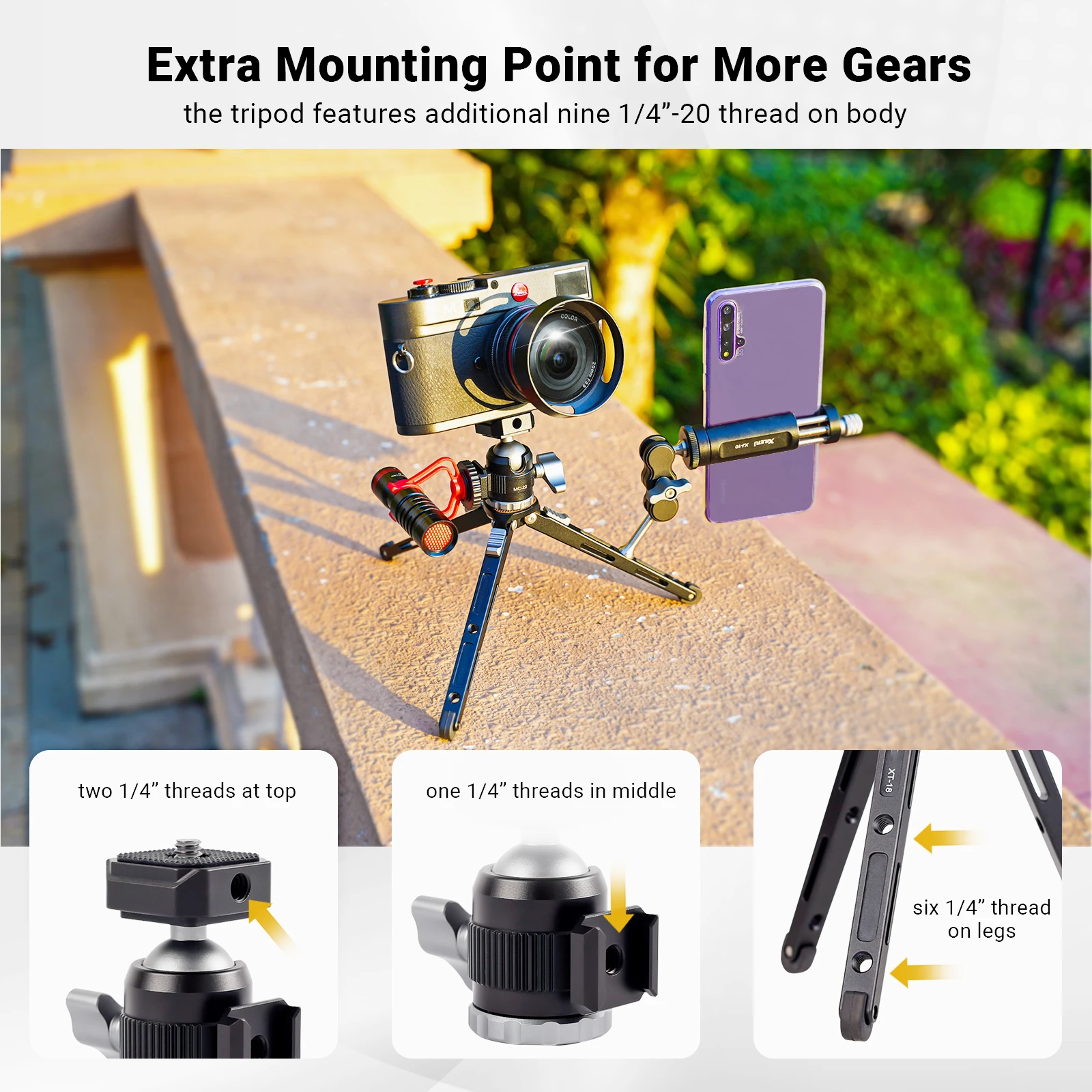 Металлический Настольный Штатив moshuse для камеры телефона портативный настольный