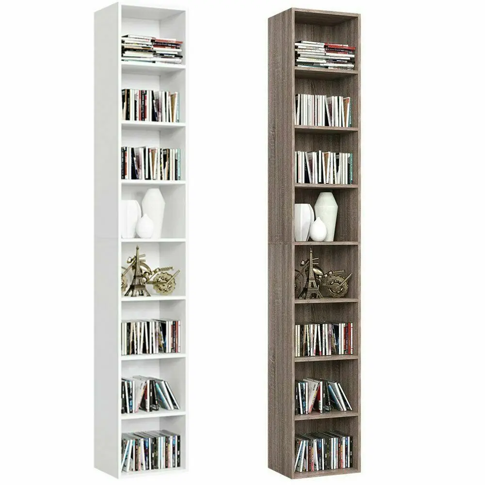

1PC Book Shelf 8 Storage Cubes Unit Freestanding Bookcases Organizer for Living Room Bedroom Home Furniture Dark Oak/White