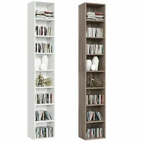 1pc book shelf 8 storage cubes unit freestanding bookcases organizer for living room bedroom home furniture dark oakwhite