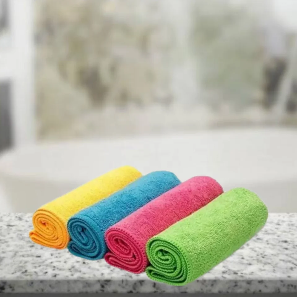 

8pcs Microfiber Towel Absorbent Kitchen Cleaning Cloths Non-stick Oil Dish Towel Rags Napkins Tableware Household Cleaning Towel