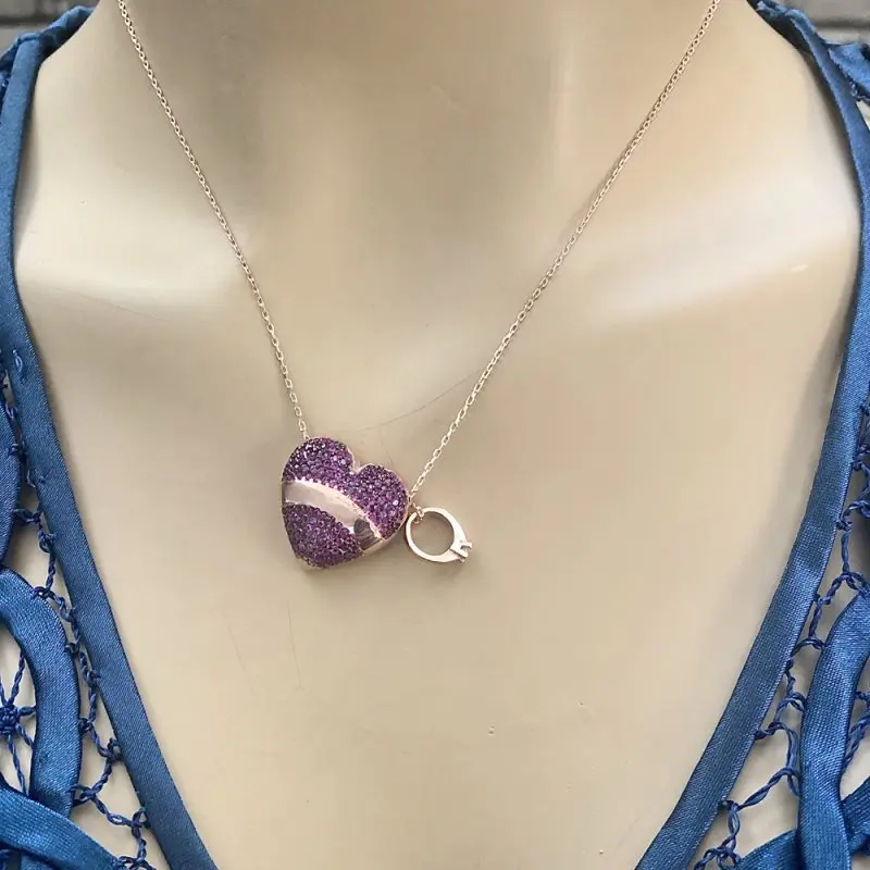 Кольцо из моего сердца 925 серебряное ожерелье для женщин подарок ювелирные