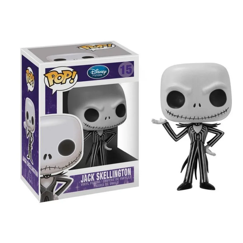 Funko Pop Jack Skellington фигурки героев мультфильма «Кошмар перед Рождеством» детские игрушки 10 см - Цвет: With Box
