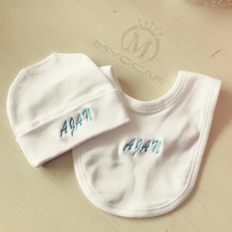 Hat and bid MIYOCAR, любое имя, любое имя, принцесса, очень мягкая детская шапка, Детский комплект, набор для новорожденных, подарок на день рождения, подарок для ребенка - Цвет: Hat and bid
