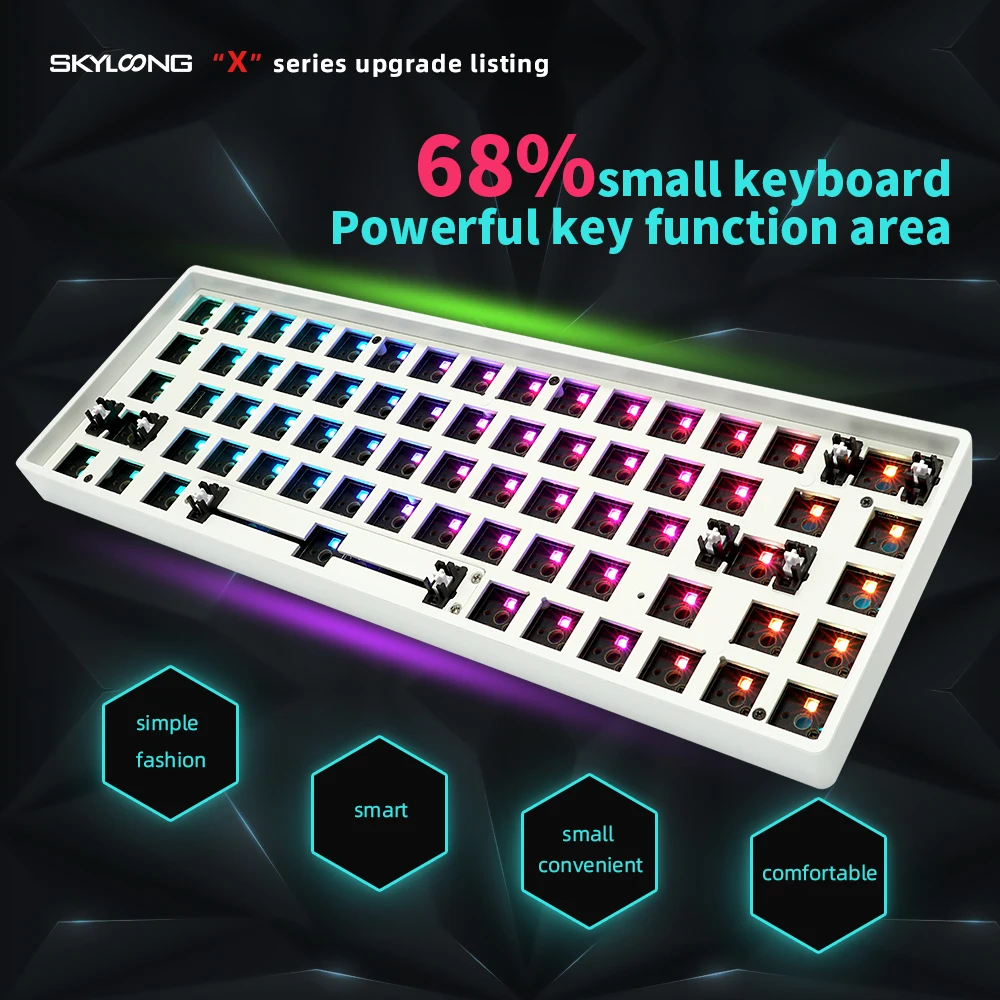 Комплект механической клавиатуры SKYLOONG GK68 GK68XS 68% с клавиатурой на заказ RGB горячая