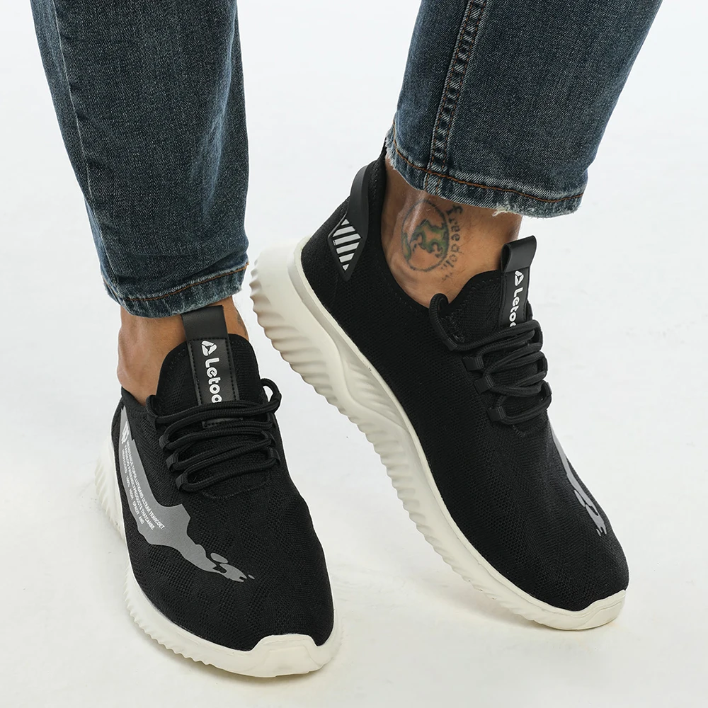 Мужская обувь кроссовки унисекс повседневные тканевые черные белые со шнуровкой