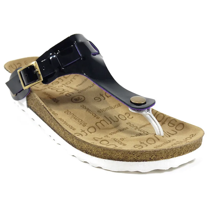 SOULMATE SANDALS CARA взаимозаменяемые женские Вьетнамки с носком оригинальные кожаные