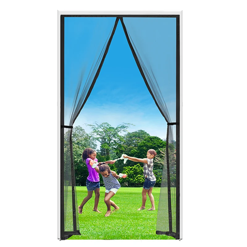 Magnetic Door Screen Custom Size Mosquito Net Curtain Fly Insect Automatic Closing Invisible Mesh For Kitchen indoor living room