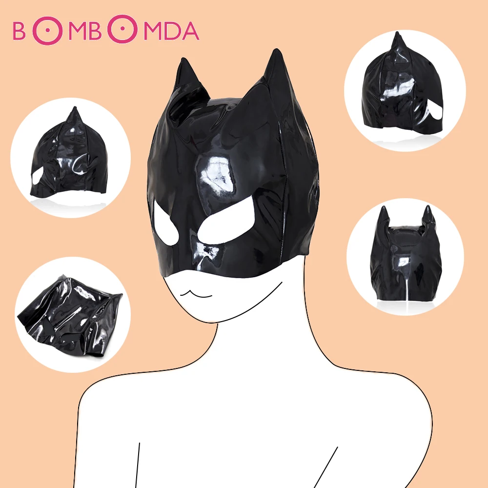 Головной убор БДСМ черная маска на голову косплей Фетиш игрушка эротическая