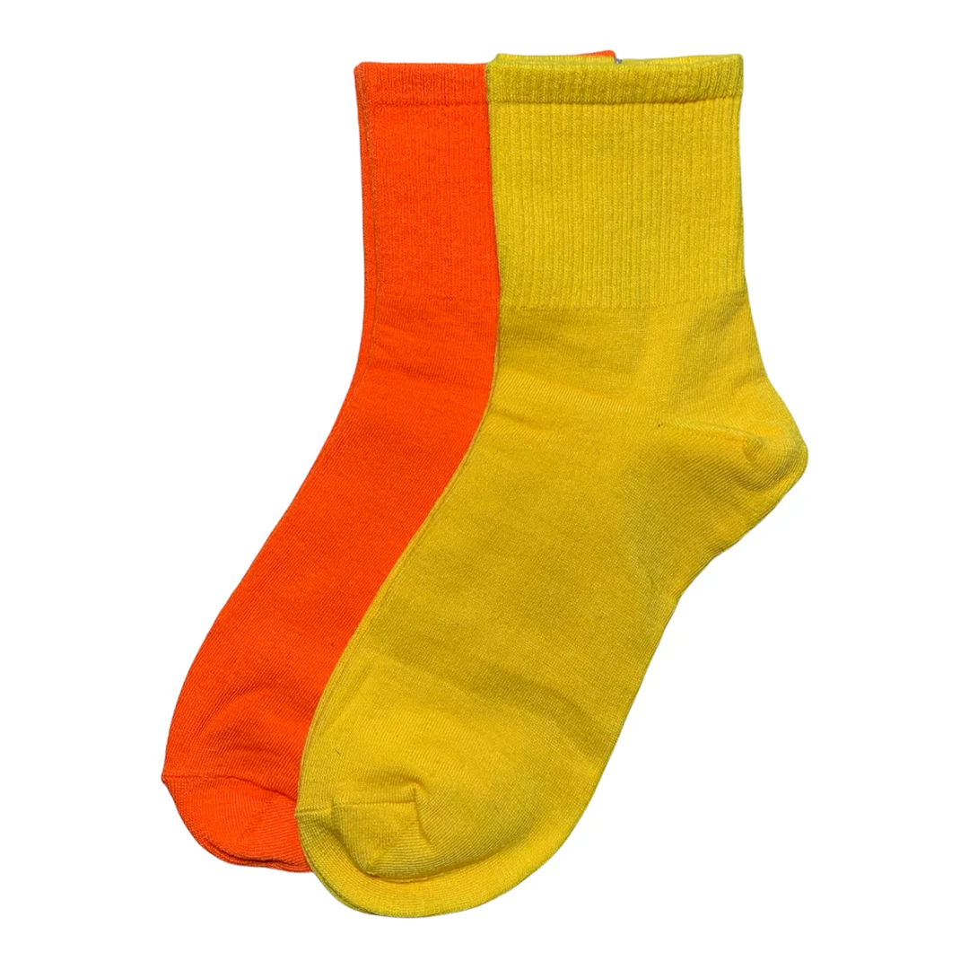 Носки женские комплект 2 пары 3 неоновые цвета повседневные яркие подарок |