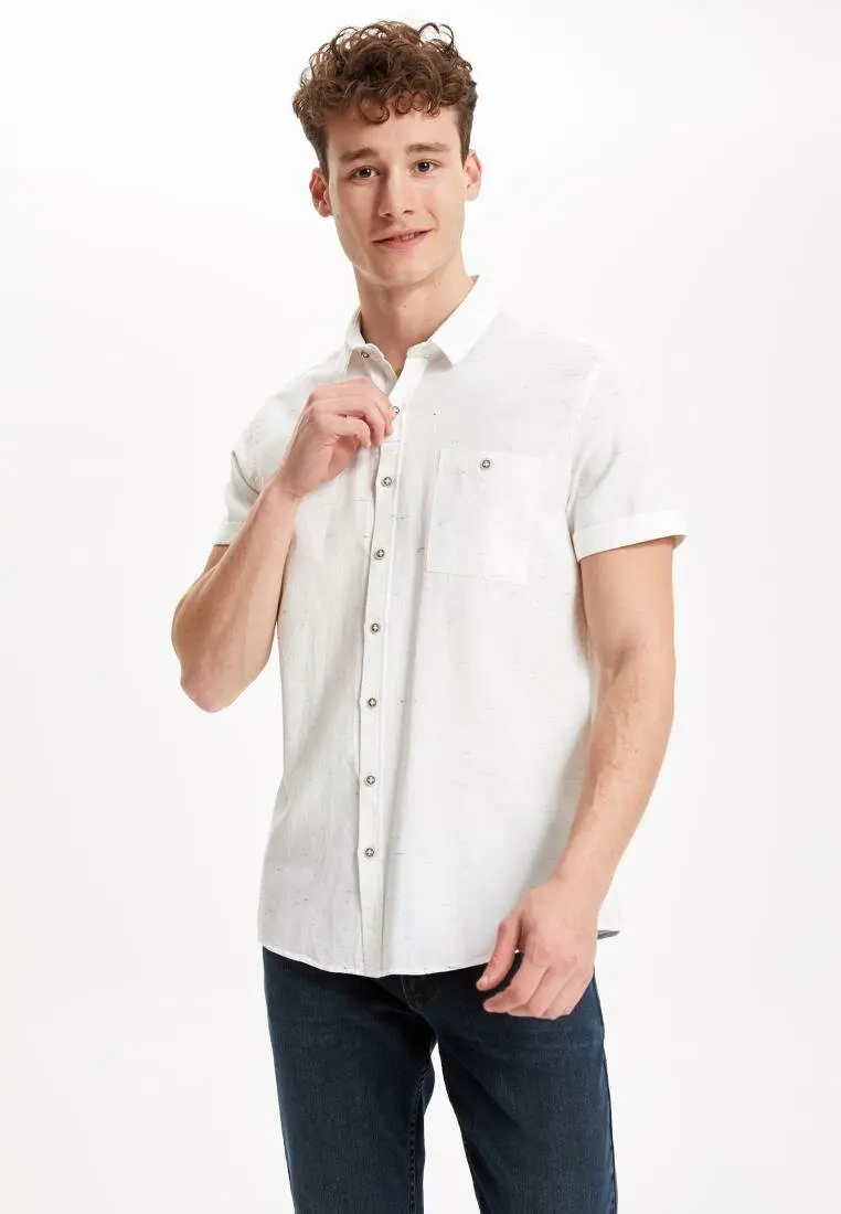 DeFacto Новая Мужская модная рубашка с длинным рукавом мужская повседневная