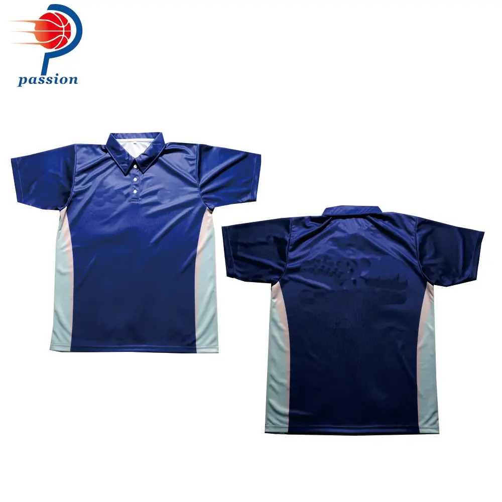 Индивидуальные сублимации короткий рукав крикет рубашка с отложным воротником |