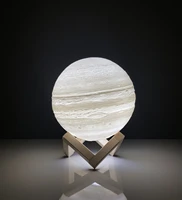 3d led jupiter night light lamp round decorative wooden footed bedroom lightning projector home decorative gift accessories