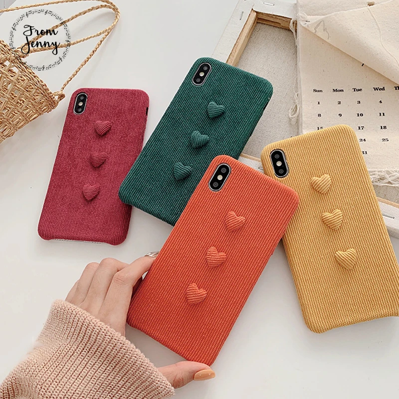 From Jenny вельветовые стерео любовь к iPhone x xr xs max 6 6s 7 8 плюс простые однотонные Цвет