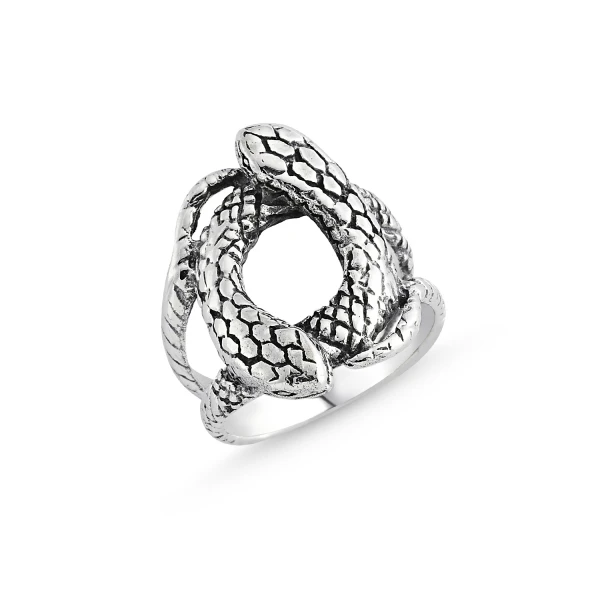

Серебряное 925 пробы кольцо со змеиным узором