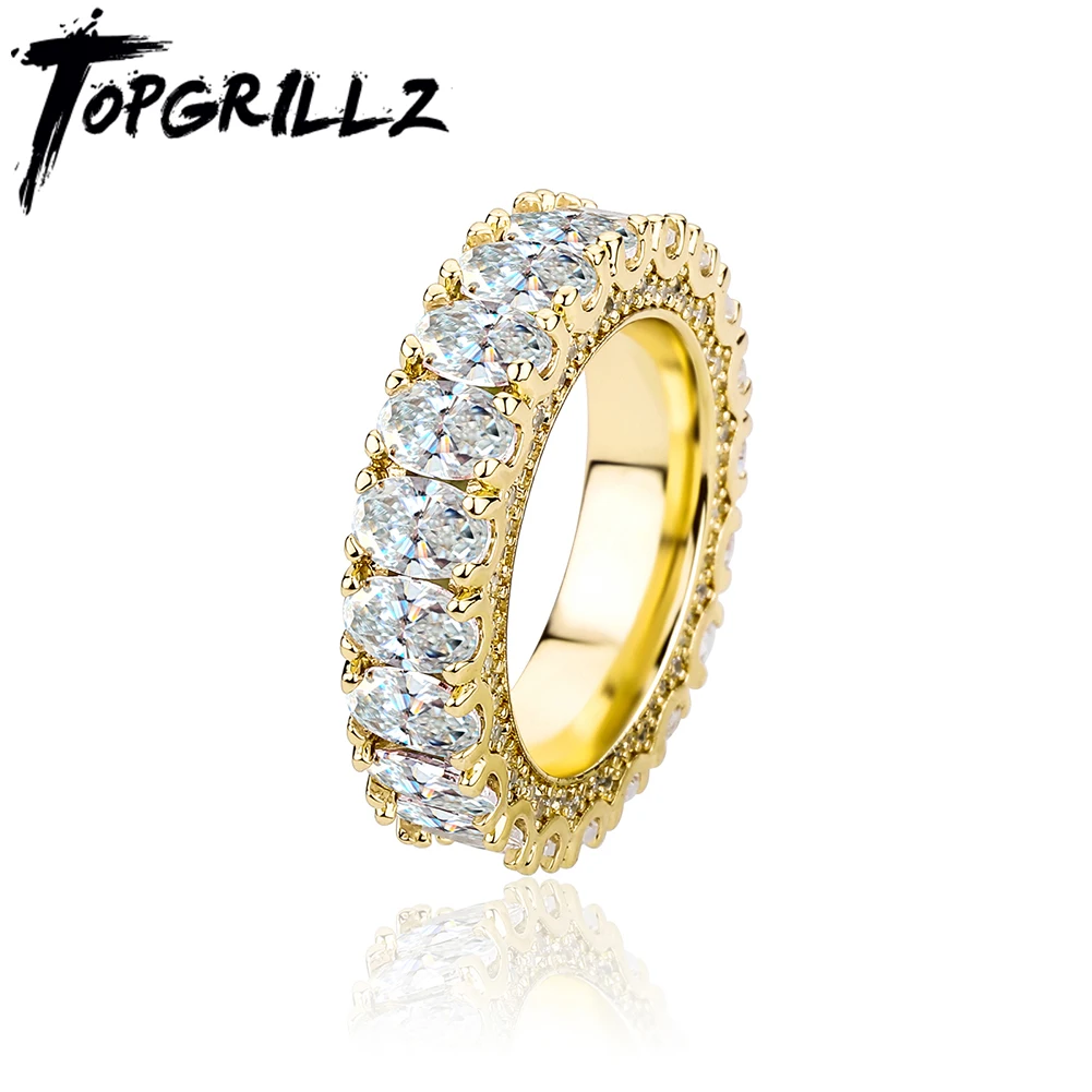 

TOPGRILLZ 2021 Новое Женское кольцо, полное украшенное микрокристаллами, с кубическим цирконием, простые обручальные кольца, в стиле хип-хоп, ювел...