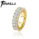 TOPGRILLZ 2021 Новое Женское кольцо, полное украшенное микрокристаллами, с кубическим цирконием, простые обручальные кольца, в стиле хип-хоп, ювелирные изделия для подарка