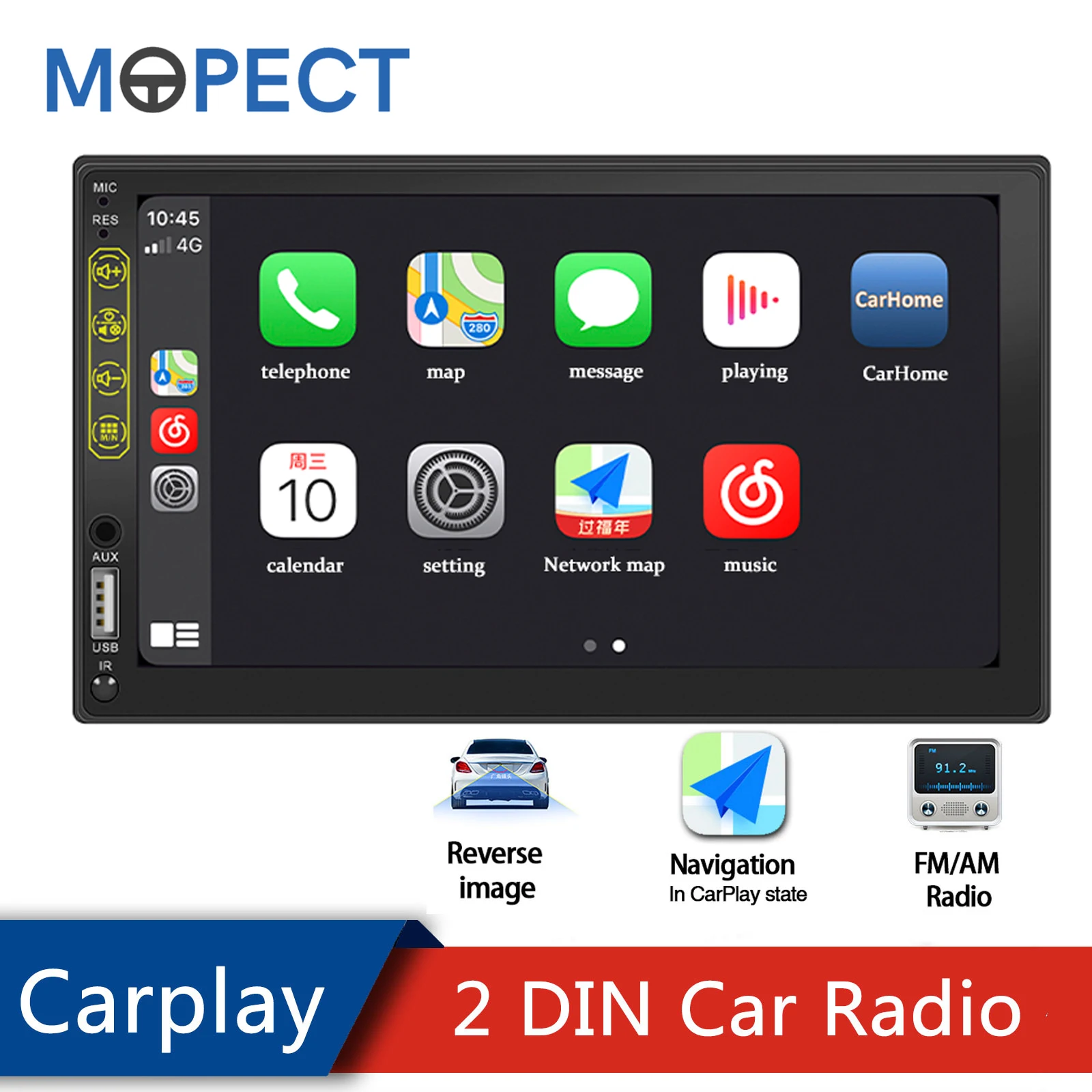 Автомагнитола Carplay MirrorLink 2 Din мультимедийный видеоплеер универсальная для Volkswagen