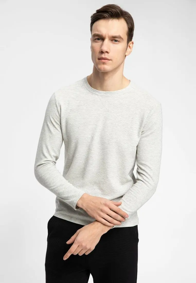 DeFacto Модные мужские одноцветные свободные пуловеры повседневные Простые топы