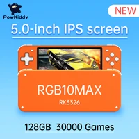 powkiddy rgb10 pro max retro open source system handheld game console rk3326 rgb10max ips screen 3d rocker childrens gift