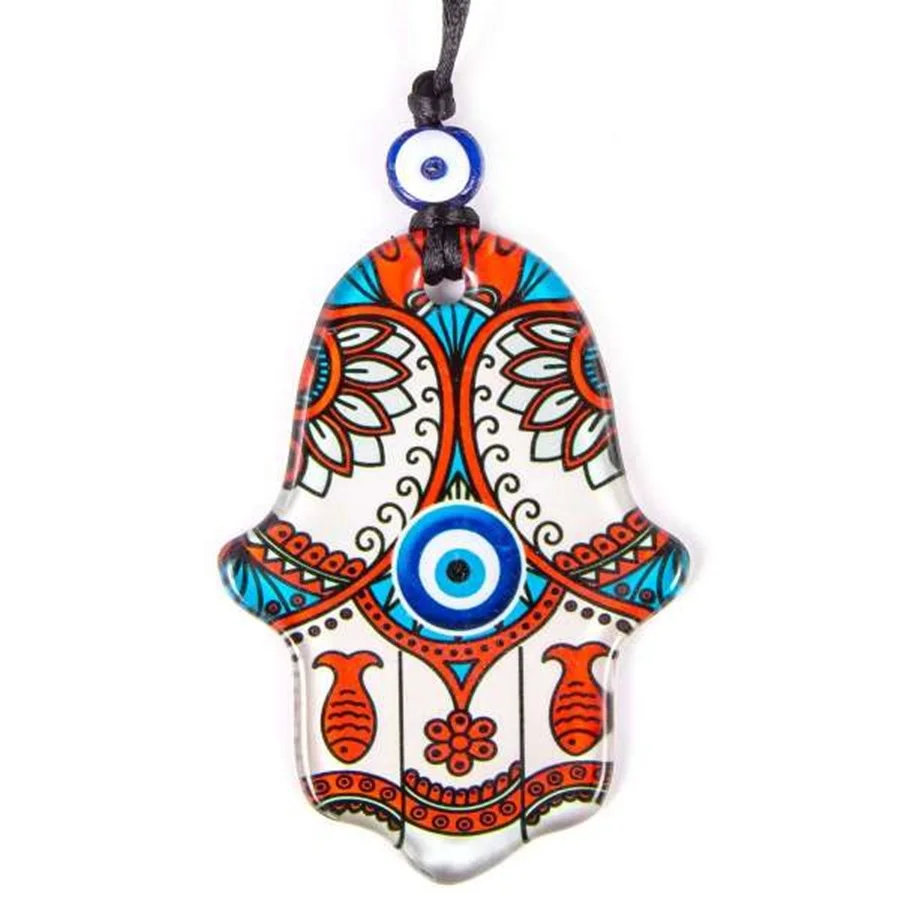 DesingONB турецкое Стекло Ручной работы 18x7,5 см рука Фатимы сглаза бусины настенное искусство хорошая энергия Декор для дома офиса украшение подарок