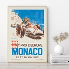 1963 Monaco Grand Prix принт Michel Beligond Drag Racing винтажный рекламный постер Ретро настенная живопись холст картина домашний художественный Декор