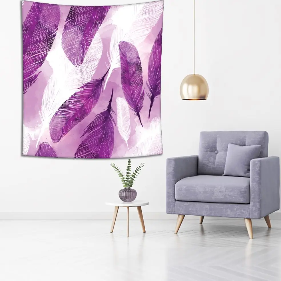 Гобеленовые Перья Узор природа шик современный яркий цветной акварельный