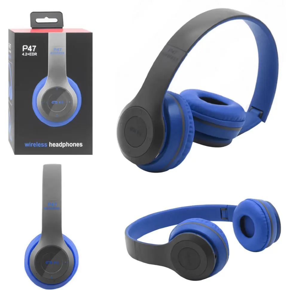 Беспроводные Наушники P 47 Bluetooth + MicroSD FM Радио Блютуз|Наушники и гарнитуры| |