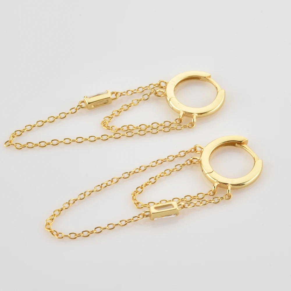 Серьги-кольца ANDYWEN из стерлингового серебра 925 пробы золотого цвета простая