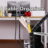 vbnbv flexible spiral usb cable organizer storage pipe cord protector management cable winder desk tidy cable accessories