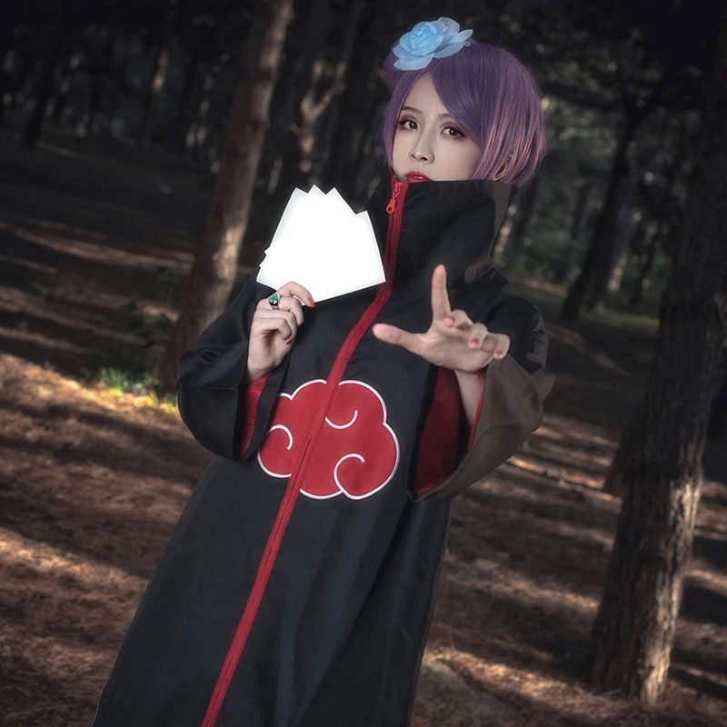 Костюм для косплея аниме Наруто Акацуки Ангел Конан плащ красное облако брюки