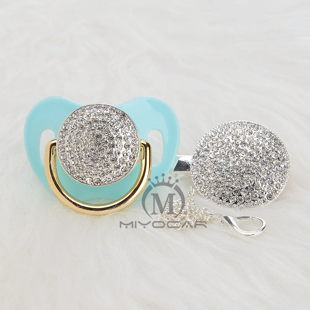 MIYOCAR Золотая красивая принцесса bling Серебряная «соска» и Соска-пустышка набор клипсов BPA бесплатно пустышка bling уникальный дизайн как