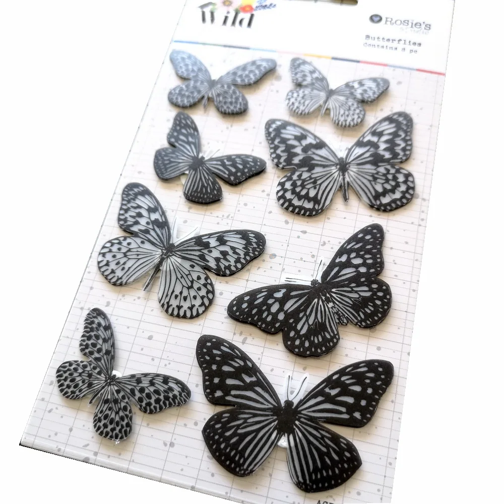 CRZCrafter Vellum наклейка с бабочками самоклеющиеся 3D украшения DIY Ремесло Скрапбукинг