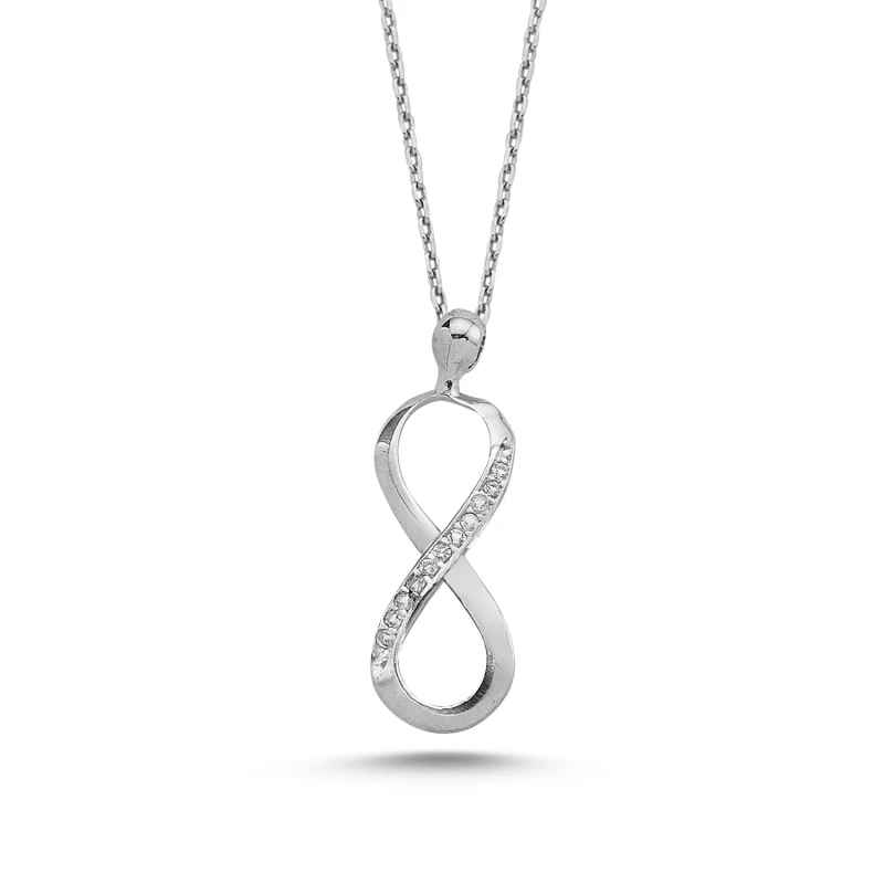 

Серебряное 925 пробы циркониевое ожерелье бесконечность