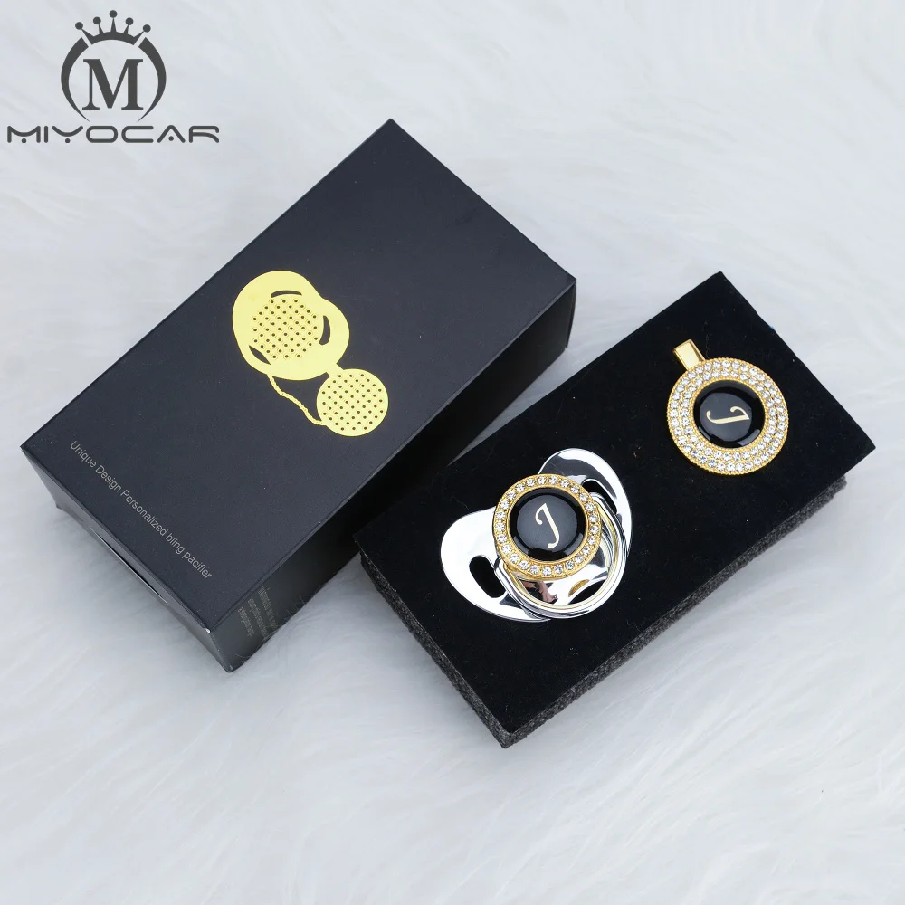 MIYOCAR Красивая шикарная пустышка и Клип Набор имя инициалы буквы J уникальный BPA