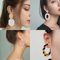 women earrings statement earrings geometric acrylic pendant trend fashion colorful drop retro earrings 2021 trend jewelry