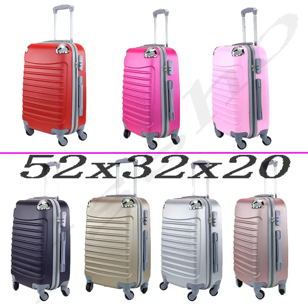 Suitcase Airplane Handluggage Travel Cabin Trolley ABS Rigid 4 Wheels 52x32x20