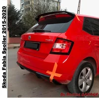 For Skoda Fabia Spoiler 2015 2016 2017 2018 2019 2020 Spoilers Fiber Rear Wing Top Car-styling Auto Car Styling Cup Rear Glossy