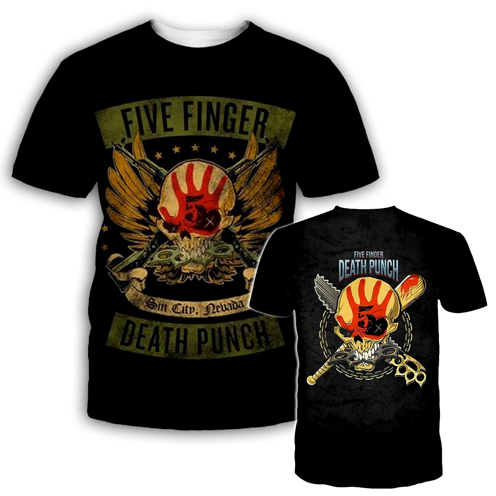 New Popular Hip Pop Men Women T Shirt Five Finger Death Punch 3D Print Fashion Short Sleeve Tshirt Pullover Casual Tracksuits A4
