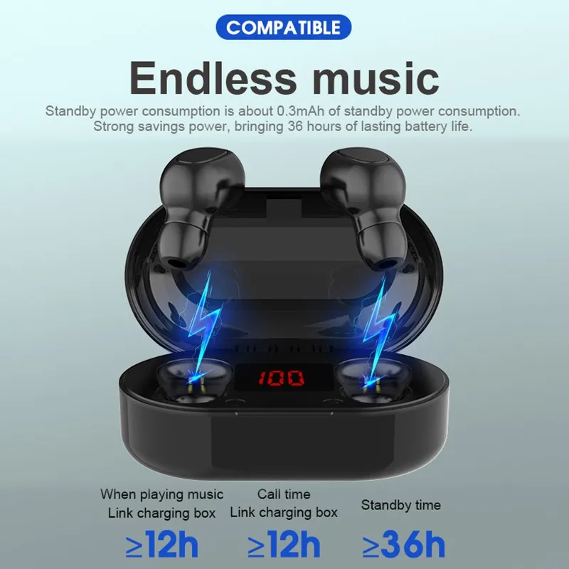 TWS Bluetooth 5 0 беспроводные наушники миниатюрные наушники-вкладыши HiFi 5D стерео